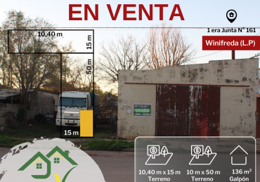 EXCELENTE INMUEBLE EN WINIFREDA (La Pampa)